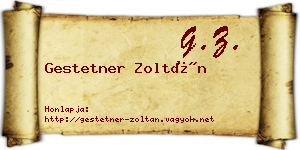 Gestetner Zoltán névjegykártya